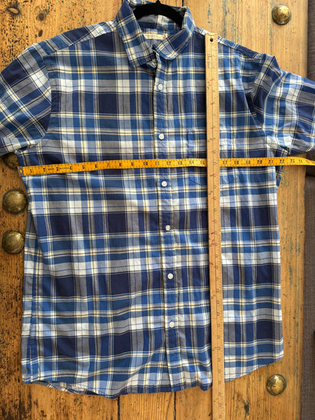 Sonoma Men's Blue Plaid Short Sleeve Shirt