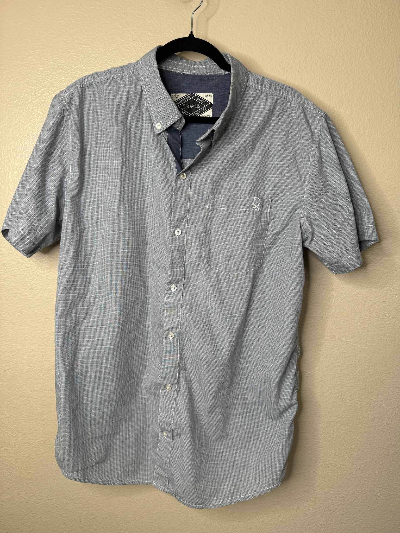 Dravus Men's Blue Short Sleeve Shirt