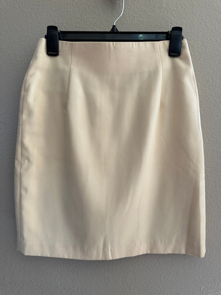 Cream Pencil Skirt