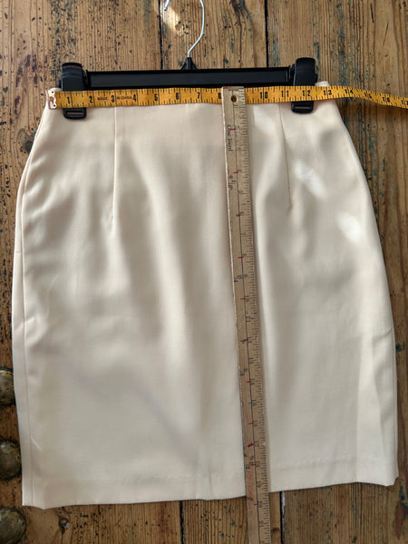 Cream Pencil Skirt