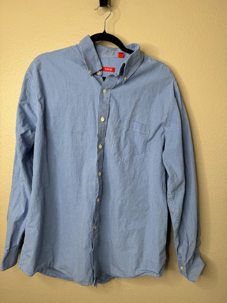 Izod Men's Blue Long Sleeve Dress Shirt