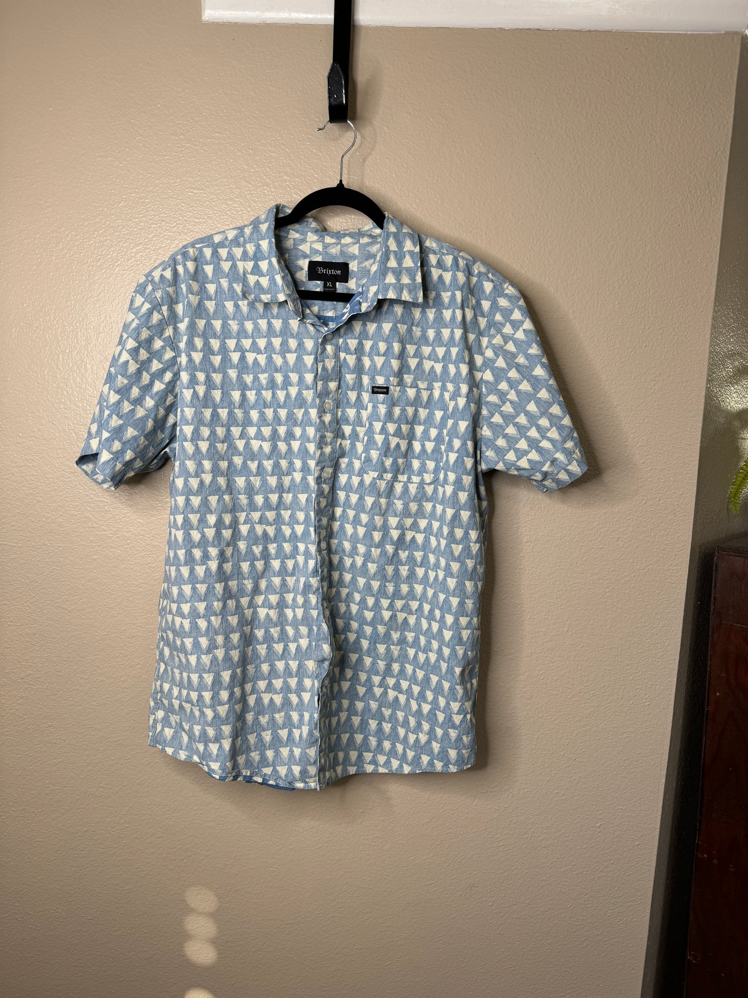 Brixton Men's Blue Short Sleeve Dress Shirt