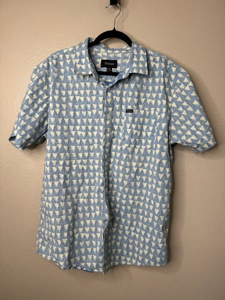 Brixton Men's Blue Short Sleeve Dress Shirt