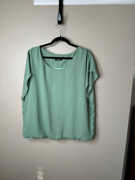 Zeagoo Women's Green Short Sleeve Blouse