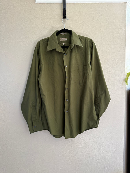 Van Heusen Green Long Sleeve Dress Shirt