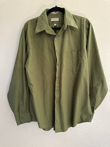 Van Heusen Green Long Sleeve Dress Shirt