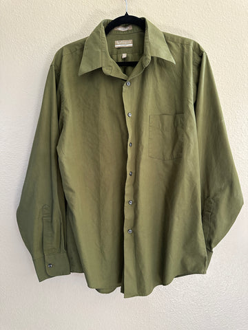 Van Heusen Green Long Sleeve Dress Shirt