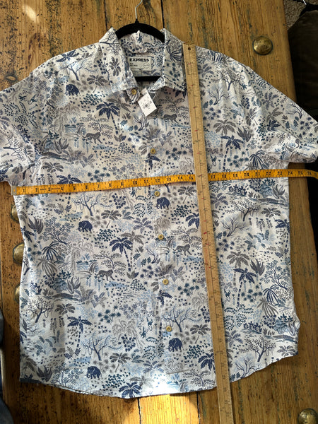 Express Men's Floral Short Sleeve Shirt-NWT