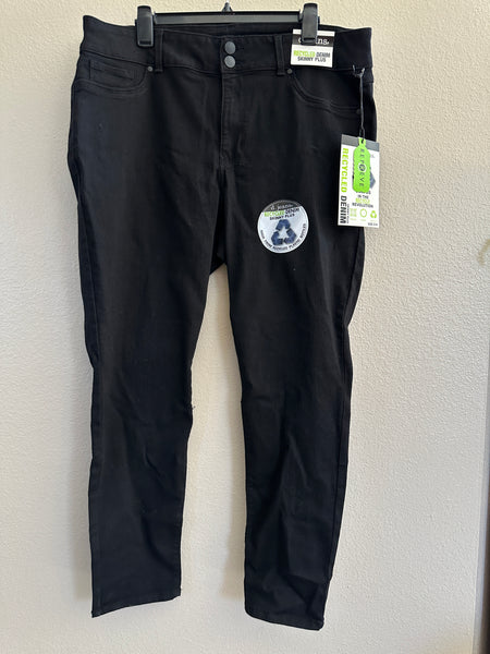 D. Jeans Recycled Denim Skinny Plus Black Jeans-NWT