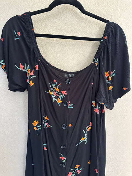 Volcom Black Floral Dress