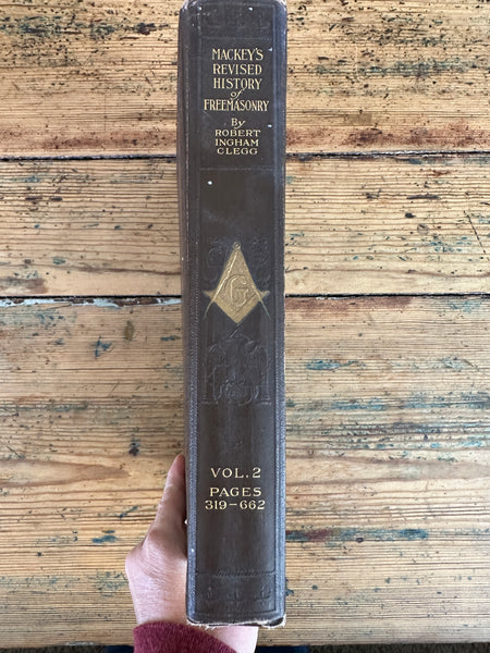 1921 Mackey's Revised History of Freemasonry Volume 2 spine