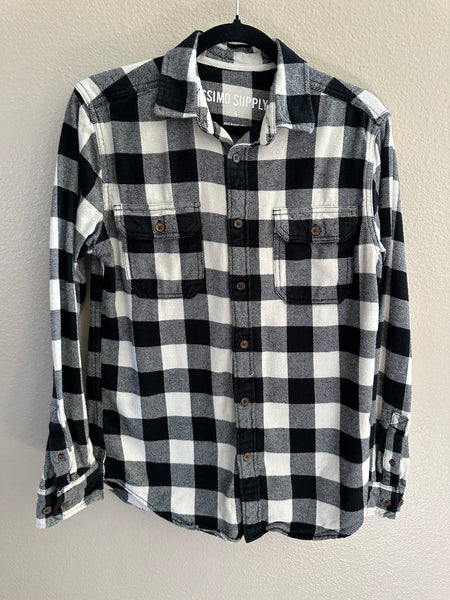 Mossimo Black/White Plaid Flannel Shirt