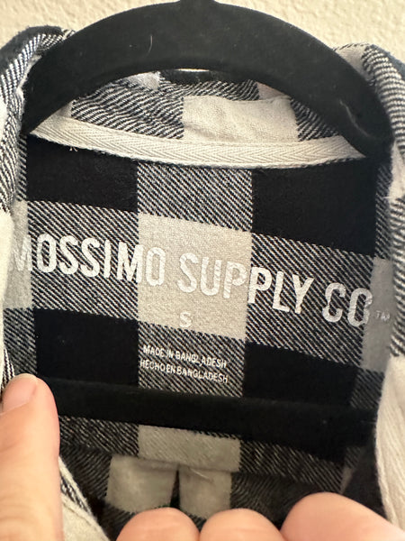 Mossimo Black/White Plaid Flannel Shirt