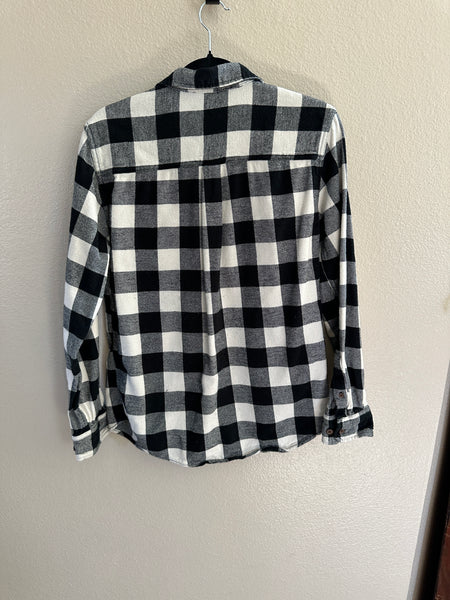 Mossimo Black/White Plaid Flannel Shirt