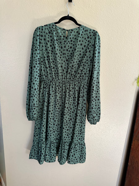 Shein Green Long Sleeve Dress