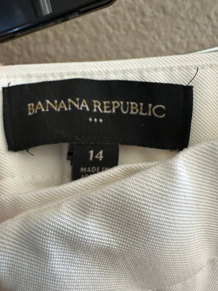 Banana Republic White Wide-Leg Pants