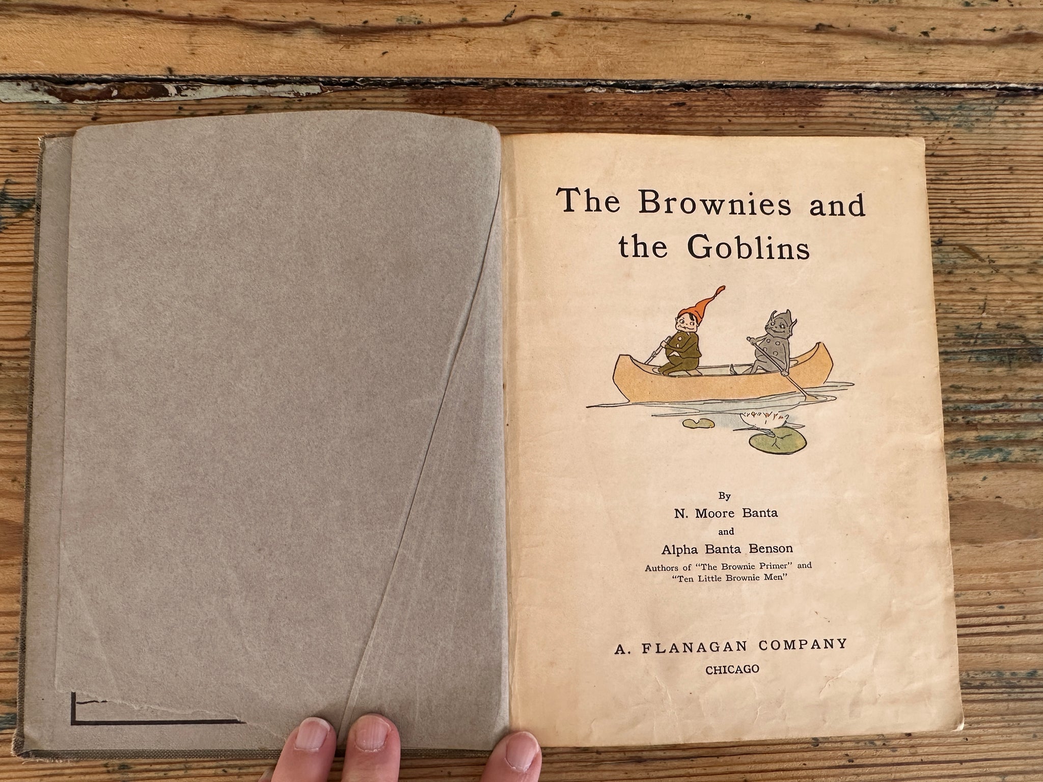 RARE 1915 1st Edition The Brownies and factory The Goblins HALLOWEEN DECORATIVE book to display Bats - Elfs - Brownies - Goblins - good and bad ones