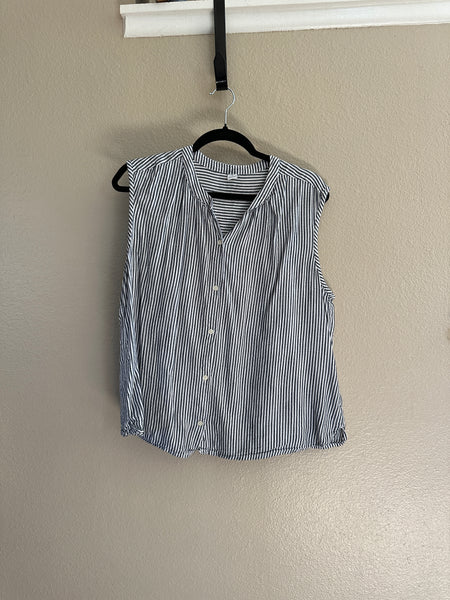 Old navy Blue/White Sleeveless Blouse