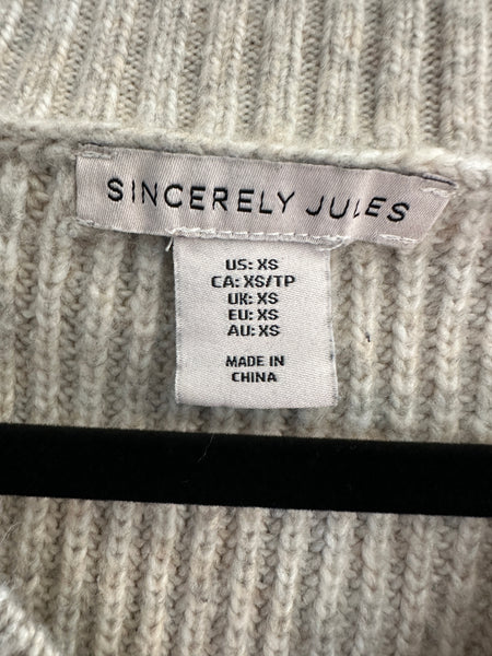 Sincerely Jules Beige Sweater Vest