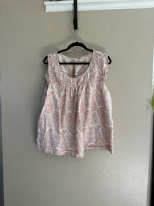 Old Navy Pink Floral Sleeveless Blouse