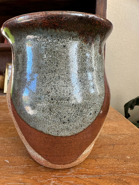 Vintage Handmade Studio Pottery Vase back view