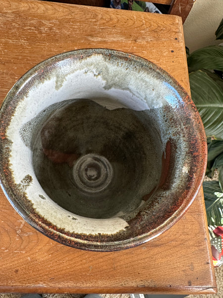 Vintage Handmade Studio Pottery Vase inside view