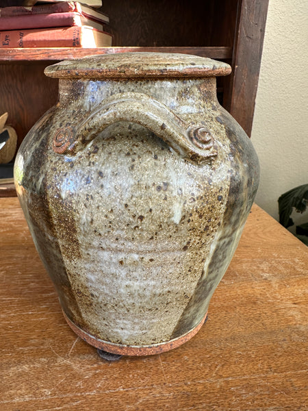Vintage Handmade Pottery Jar with lid