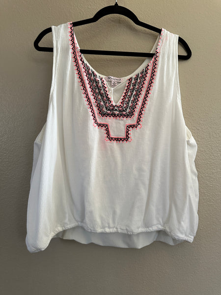 Extra Touch Embroidered Sleeveless Blouse