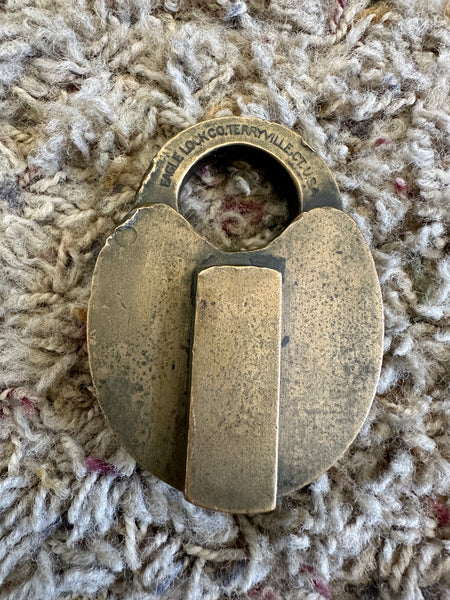 Antique Solid Brass Eagle Railroad padlock