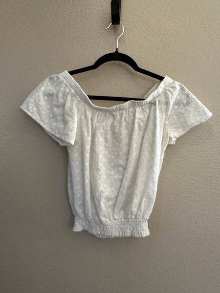 Roommate White Eyelet Off The Shoulder Blouse