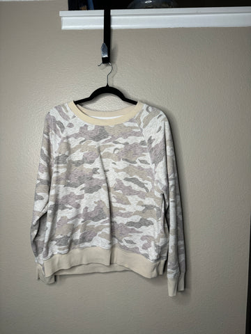 Old Navy Tan Camo Long Sleeve Sweatshirt