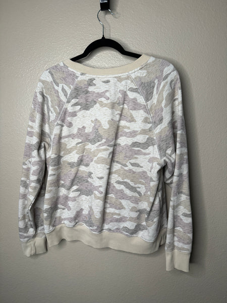 Old Navy Tan Camo Long Sleeve Sweatshirt