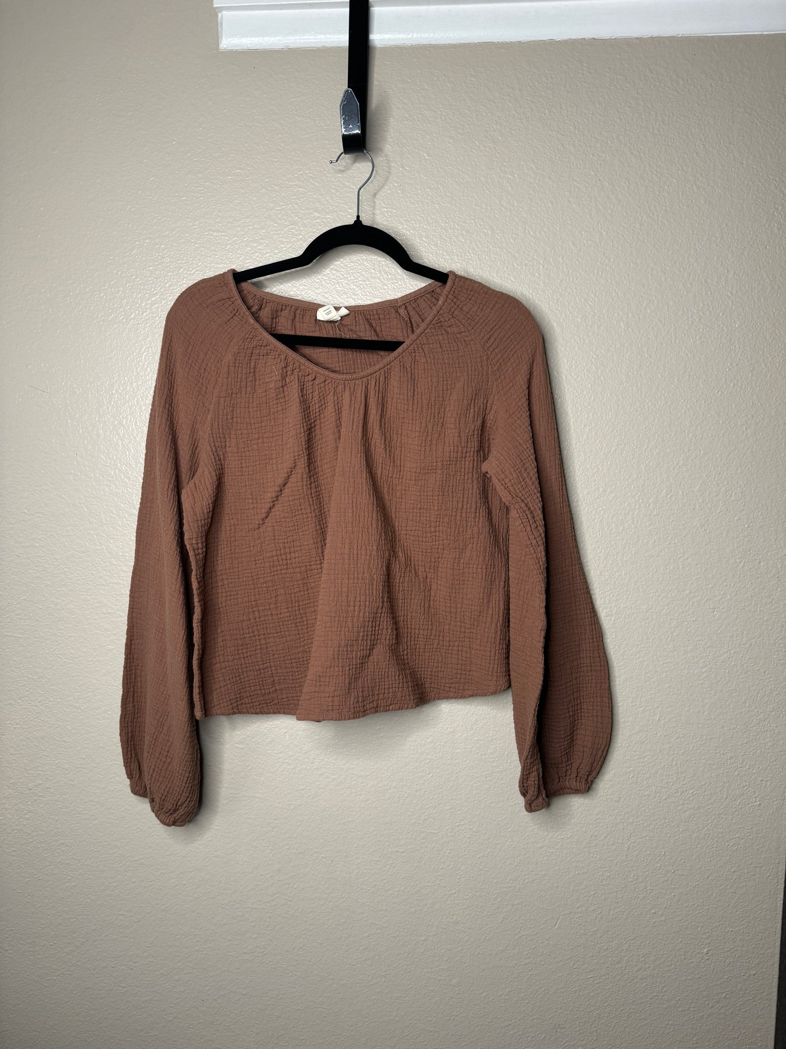 A.N.A. Women's Brown Long Sleeve Blouse