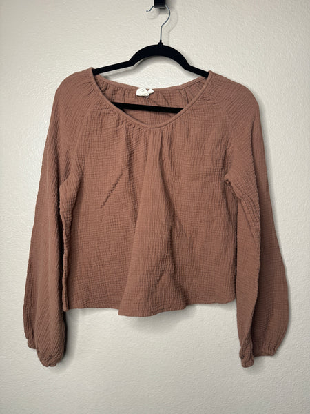 A.N.A. Women's Brown Long Sleeve Blouse