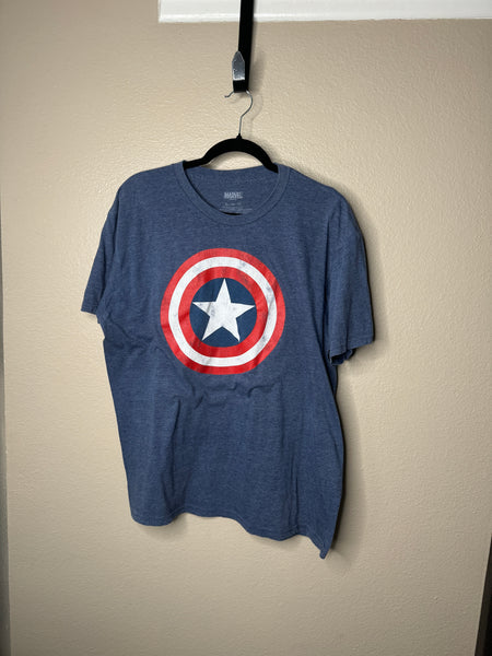 Marvel Men's Blue Captain American T-Shirt