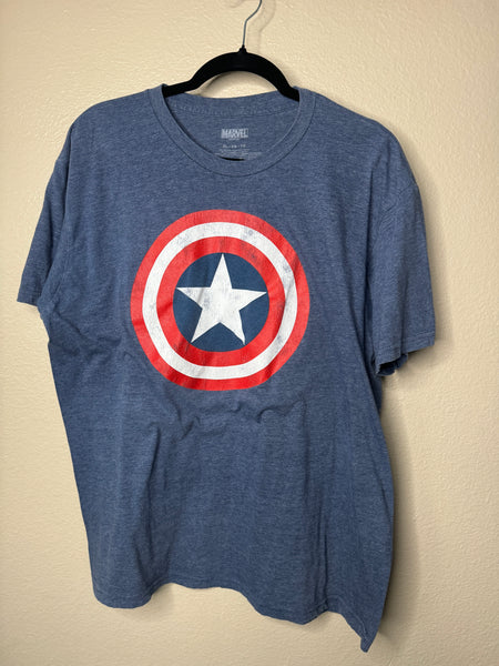 Marvel Men's Blue Captain American T-Shirt