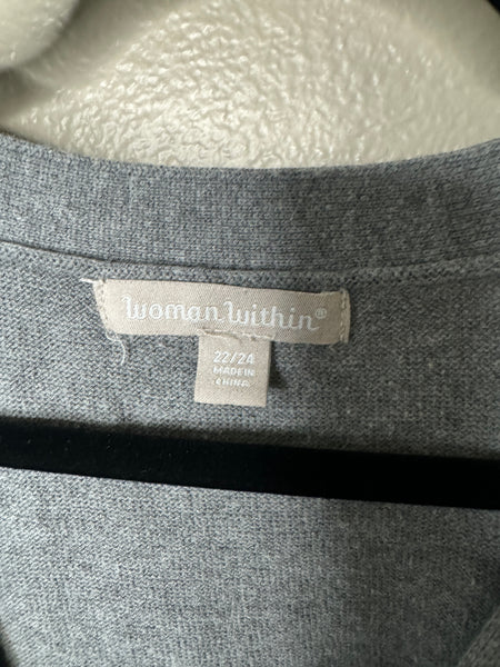 Women Within Women's Gray Cardigan