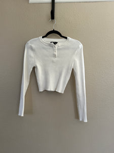 Forever 21 White Long Sleeve Top