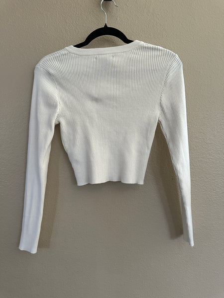 Forever 21 White Long Sleeve Top