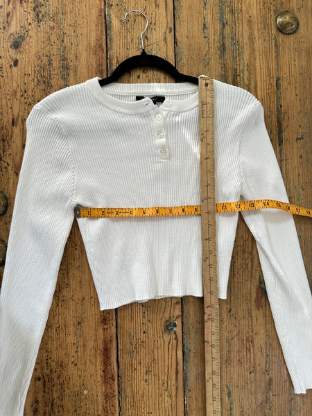 Forever 21 White Long Sleeve Top