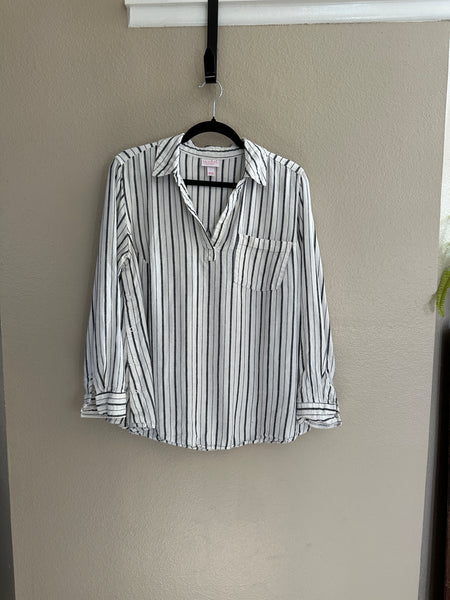 Isabel Maternity Blue & White Striped Blouse