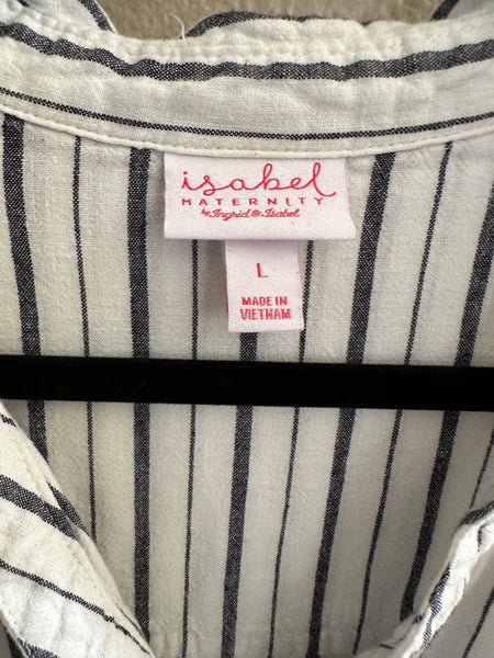 Isabel Maternity Blue & White Striped Blouse