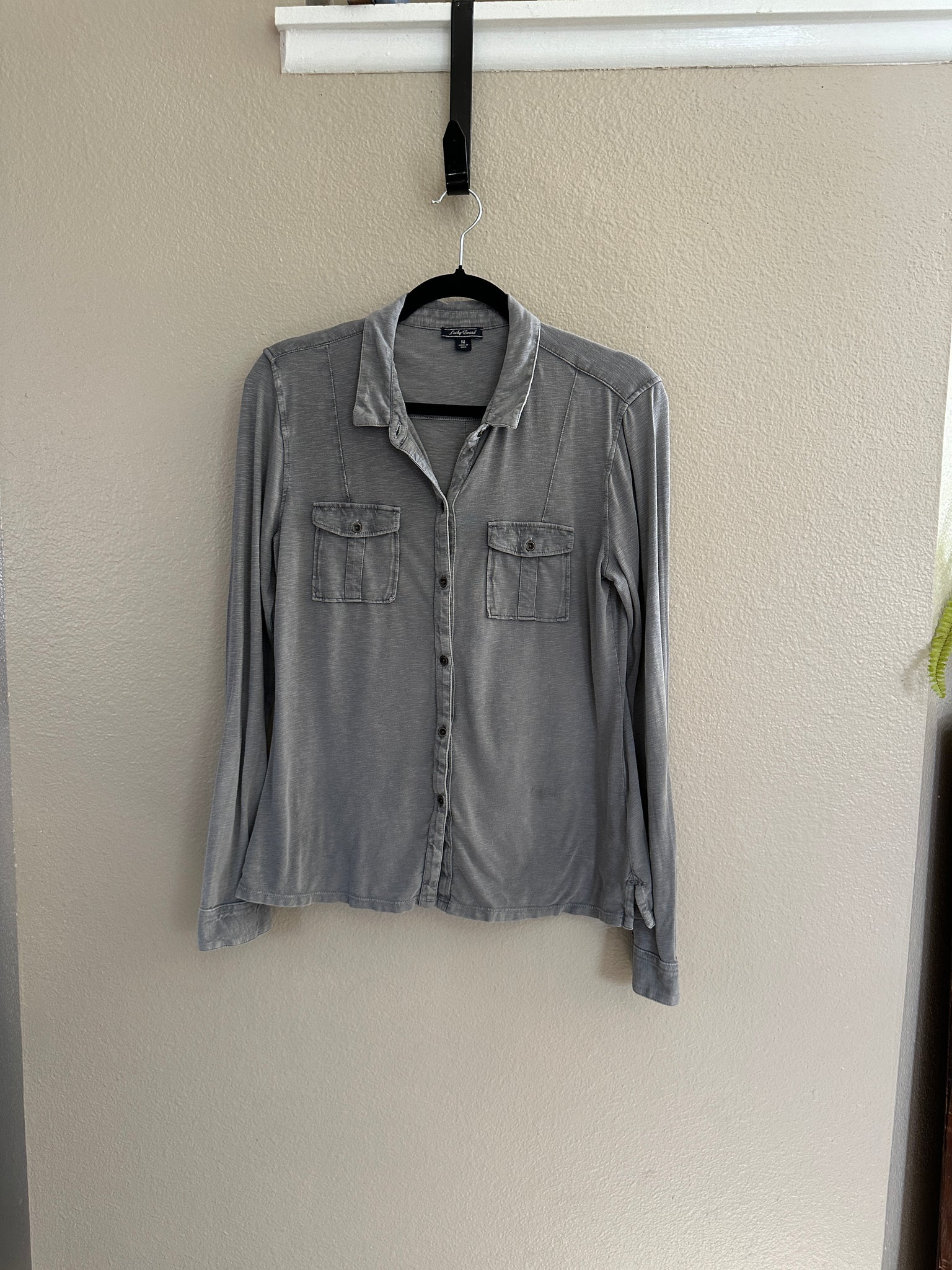 Lucky Brand Gray Long Sleeve Blouse