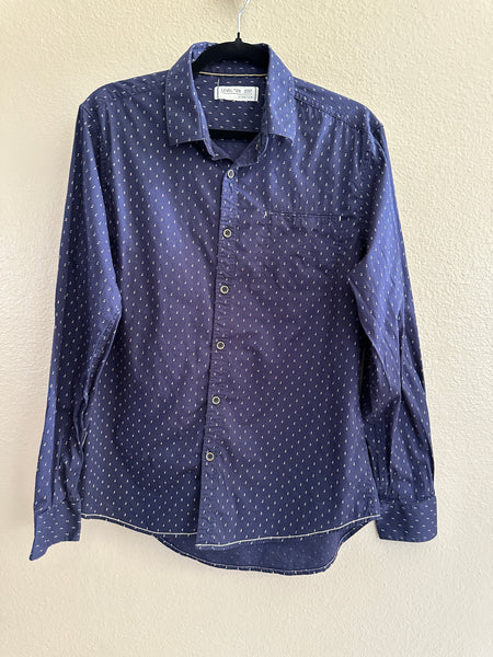 Level Ten Men's Navy Blue Button-Down Shirt