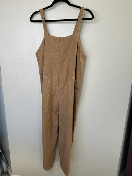 Universal Thread Women's Linen Brown Overalls