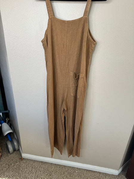 Universal Thread Women's Linen Brown Overalls