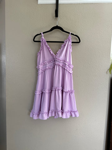 Iris Ruffle Purple Dress