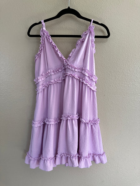 Iris Ruffle Purple Dress