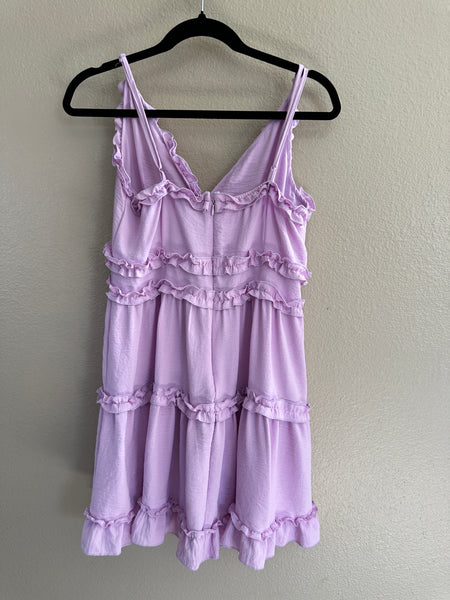 Iris Ruffle Purple Dress