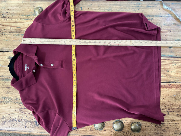 Lands' End Maroon Long Sleeve Polo